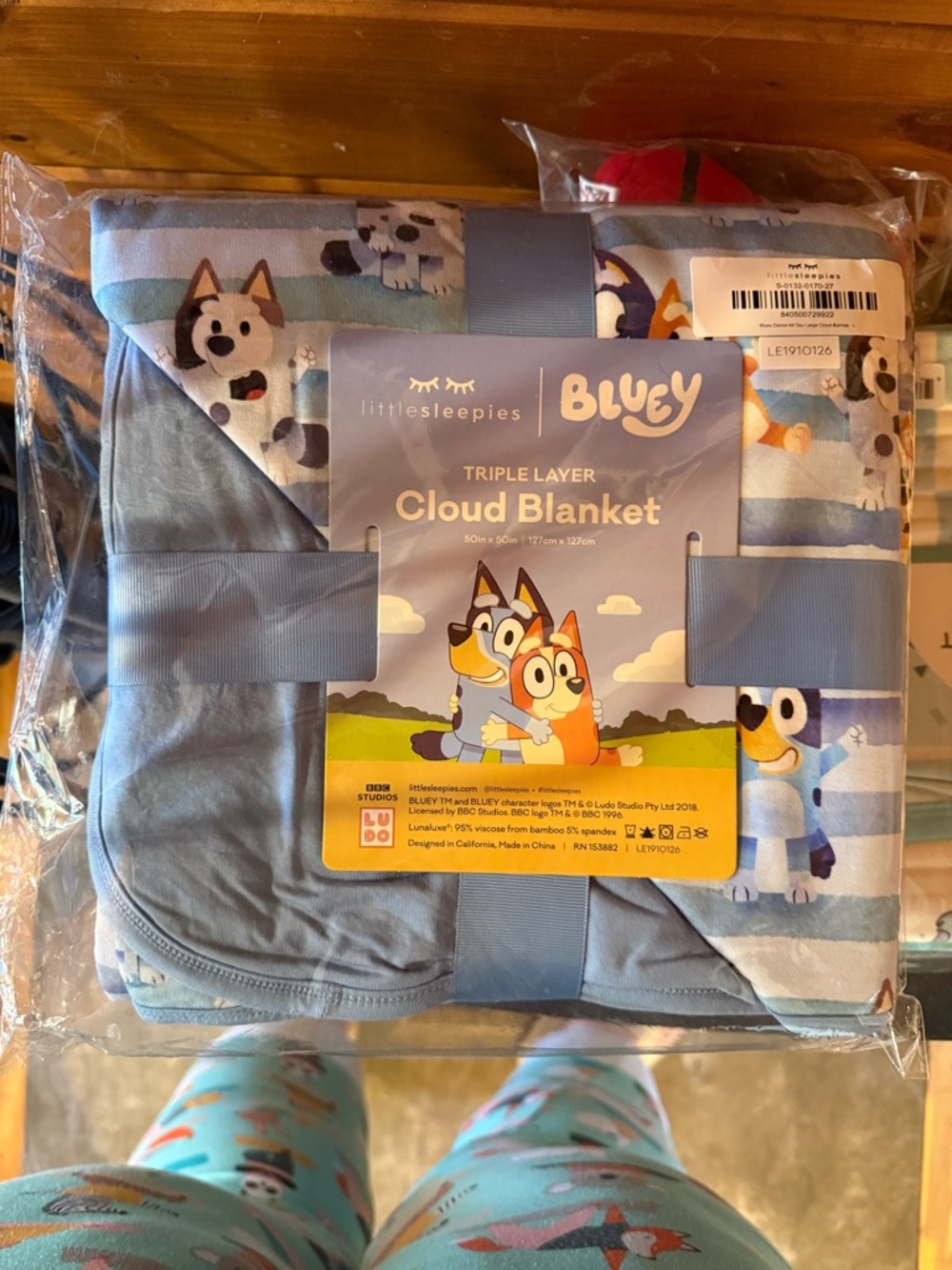 Bluey Triple Layer Cloud Blanket - Blue Dog Print